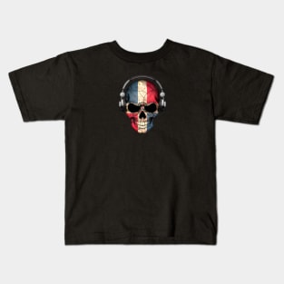 Dark Skull Deejay with Dominican Flag Kids T-Shirt